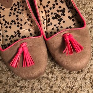 Smoking flats fun hot pink and faux suede